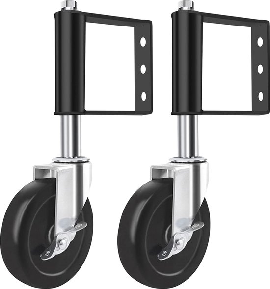 2 X Federbelastete Torrollen, 4-zoll-gummi-drehrollen, 360° Drehbar, Mit Federbremse, Torrolle, Feder