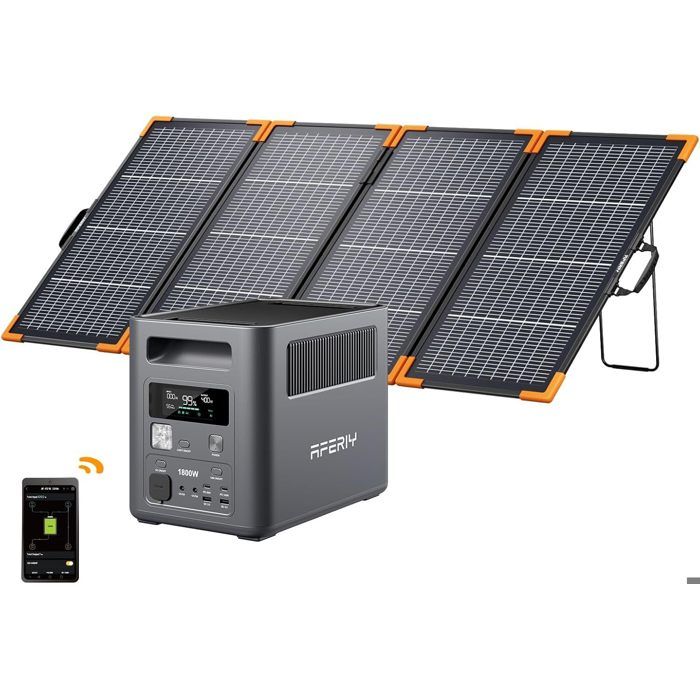 Aferiy Tragbares Elektrisches Generator 1800w Mit 200w Solarpanel, 1024wh Batterie, Aufladung 0-99% In 60 Min