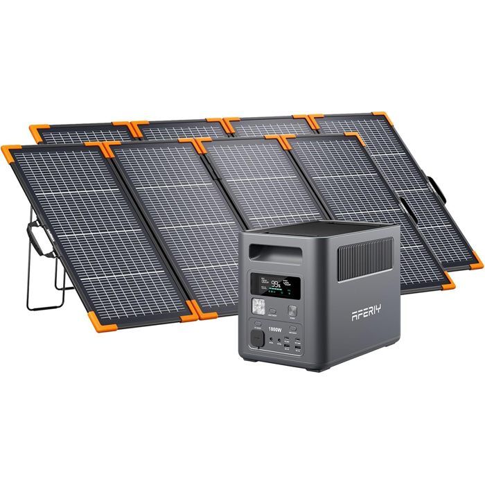 Aferiy Tragbarer Generator 1800w Mit 2×200w Solarpanel, 1024wh Batterie, Aufladung 0-99% In 60 Minuten
