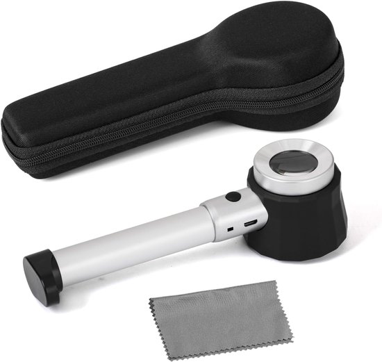 10-fache Integrierte Led-lupe Mit Messskala Für Schmuck Und Dokumente
