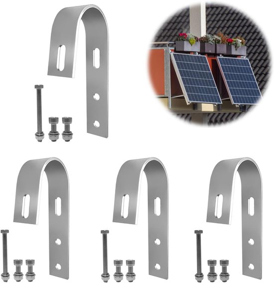 4 Stück Solarmodulhalterungen, Edelstahl-geländerhaken, Universell Für Balkone