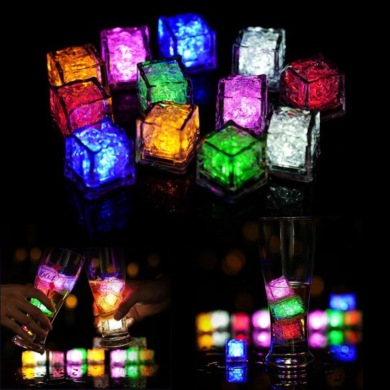 12 Led-eiswürfellichter，led-eiswürfel Für Getränke，blinkende Eiswürfellampe，leuchtende Eiswürfel，led-eiswürfelform Für Getränke