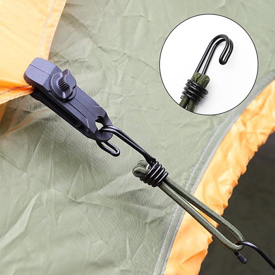 Bungee-seile Mit Haken，elastische Seile Für Zelte，kurze Haken Aus Elastischem Seil，seil Zum Befestigen Von Planen，6 Stück