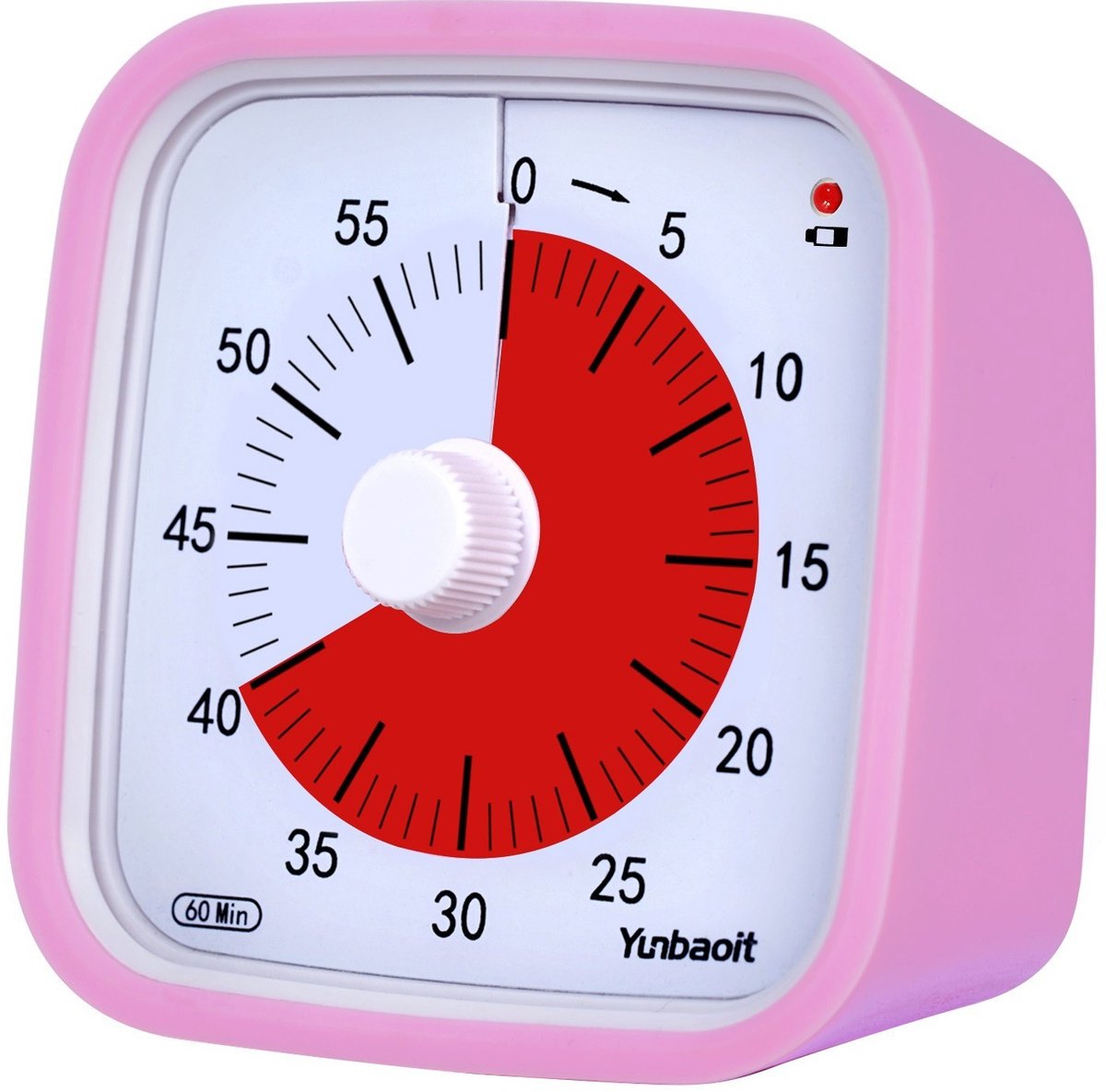 Visueller Timer – 60-minuten-countdown-timer – Küchentimer – Zeitmanagement-tool – Warnung Bei Niedrigem Batteriestand – Geeignet Für Kinder Und Erwachsene – Inklusive Silikonhülle – 10 X 10 X 6 Cm –