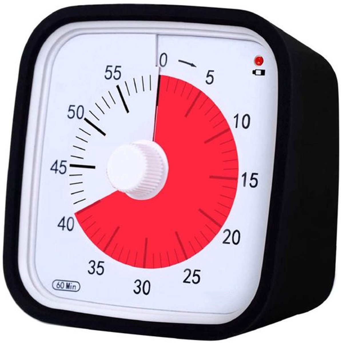 Verbesserter Schwarzer Sichttimer Mit Schutzabdeckung – Lautloser 60-minuten-countdown-timer Für Kinder Und Erwachsene Mit Batteriestandsanzeige