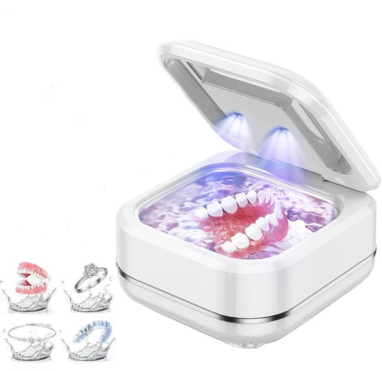 Ultraschallreiniger，mit 2 Uv-lampen，mit 2 Einstellungen，schmuck Und Zahnspangen，weiß