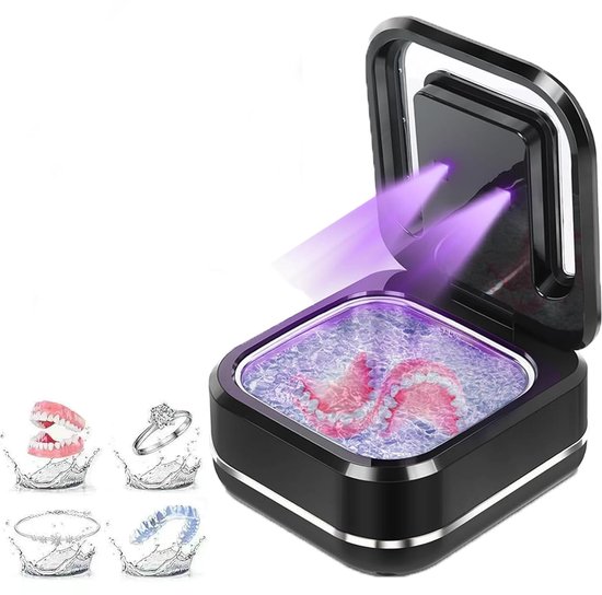 Ultraschallreiniger，mit 2 Uv-lampen，mit 2 Einstellungen，schmuck Und Zahnspangen，schwarz