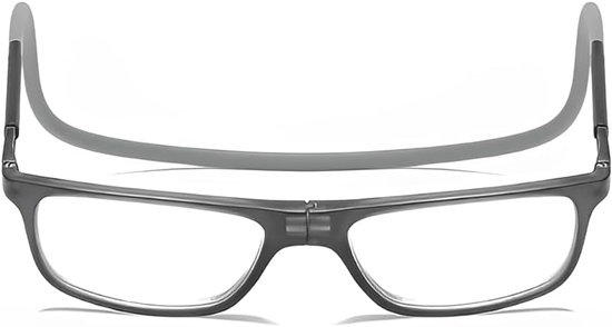 Lesebrille Mit Magnetverschluss, Lesebrille Mit Komfortablem Magnetverschluss Vorne, Lesebrille Für Damen Und Herren (grau, 100 Dioptrien)