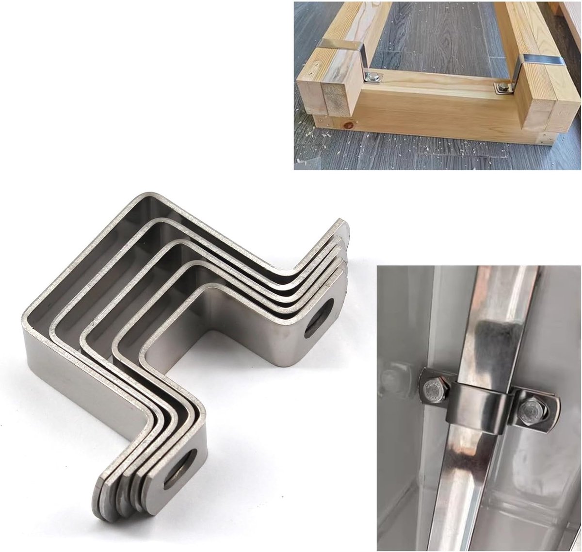 Stück Halterungen - Stahlrohrschellen - Rohrbefestigungsplatten - Edelstahl-montageplatten - Vierkantrohrschellen - Zur Befestigung Von Wasser-, Kabel- Und Gasleitungen (84cm - Silber)