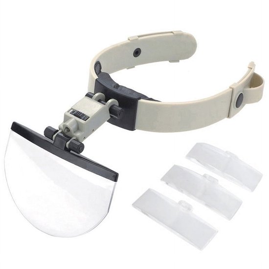 Led-kopfbandlupe Mit 4 Austauschbaren Linsen (2x，3,8x，4,5x，5,5x)，freihändiges Design Mit Led-beleuchtung，ideal Zum Lesen Und Für Präzise Arbeiten