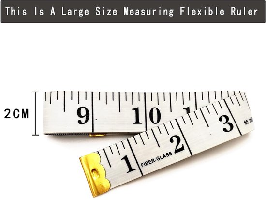 3er-pack Flexible Maßbänder Für Textilien, Zweiskalige Maßbänder, 150 Cm Lange Gewichtsmesslineale, Weiß