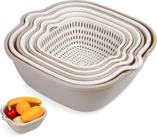 Multifunktionales Küchensieb-set – 8-teilig – 2-in-1-abtropfsieb