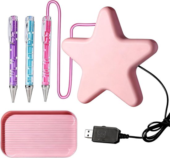 Strassstift，elektrisches Perlenwerkzeug，wachsfreier Stift Mit Ablage，kunstwerkzeug Für Erwachsene Und Anfänger Für Weihnachtsbasteleien (rosa)