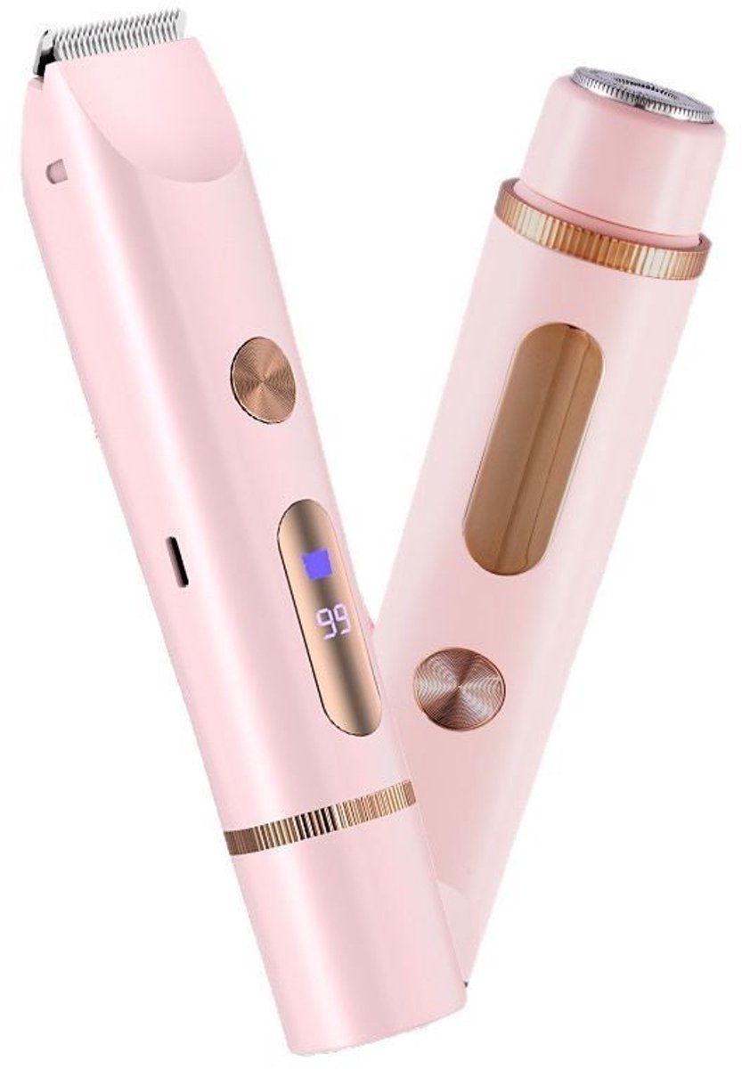 2-in-1 Damenrasierer – Elektrischer Rasierer – Epilierer – Trimmer Für Damen – Mit Digitalanzeige – 1 Stück – Rosa
