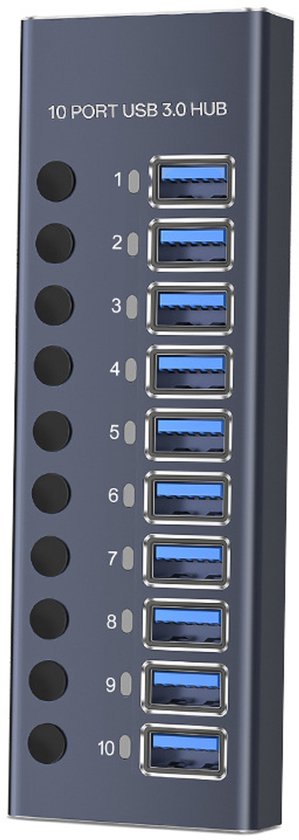 10-port 60w Usb 3.0 Hub, Usb-daten-hub-splitter, 10 Unabhängige Schalter Mit Led-anzeigen, Usb 3.0 Dockingstation.