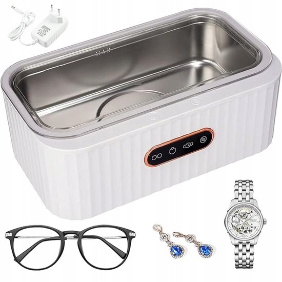 Ultraschallreiniger (400 Ml)，45.000 Hz Hochfrequenz，4 Reinigungsmodi，360°-rundumreinigung，15 W，weiß，geeignet Für Die Reinigung Von Brillen