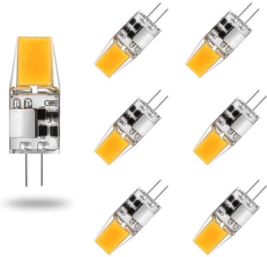 Sechs 5-watt-g4-led-lampen, Warmweißes Licht (3000 K), 12 V