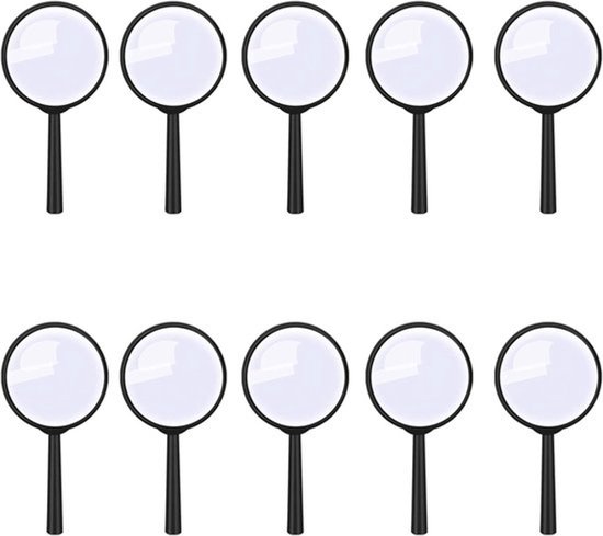 20 Kunststoff-vergrößerungsgläser – Schwarz – 60 Mm