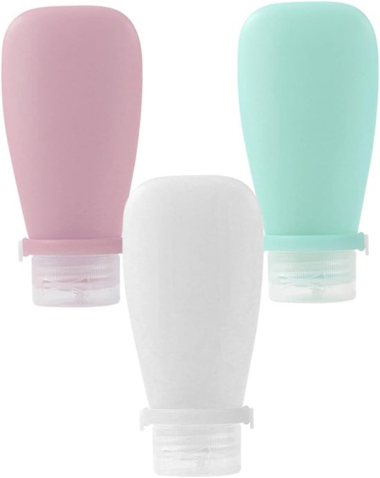 3 Silikon-reiseflaschen, Quetschflaschen Mit Dosierfunktion, Auslaufsichere Shampooflaschen, Reisegröße, Wiederverwendbare Reisespender, 60 Ml