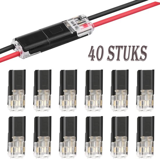 40 Stück，kfz-kabelverbinder，2-polige Stecker，wasserdicht，wasserdichter Schnellverbinder，geeignet Für 12-v-kabel (18，22 Awg)
