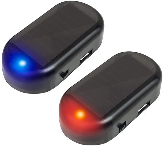 Dailygoods - Solarbetriebenes Autoalarmsystem Mit Blinklichtern, 2-teilig