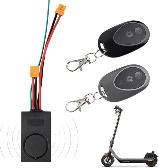 Rolleralarm – Diebstahlschutz – Fahrzeugsicherheit – Lauter Alarm (115 Db) – 36–55 V – Schwarz