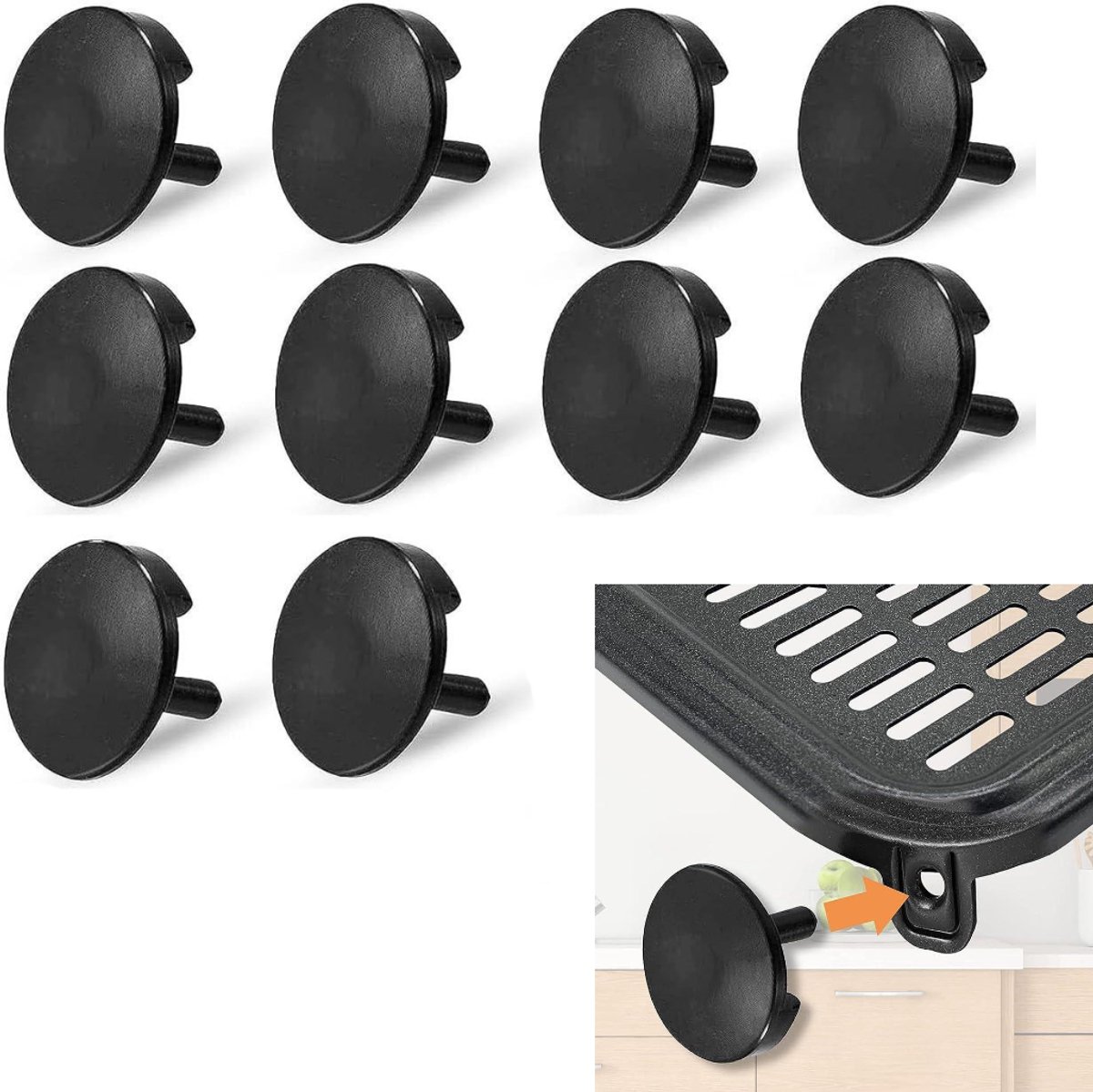 10 Stück - Fußpolster Für Airfryer - Ersatzstoßdämpfer Für Airfryer, Schutzabdeckung Für Airfryer 2 Cm (schwarz)