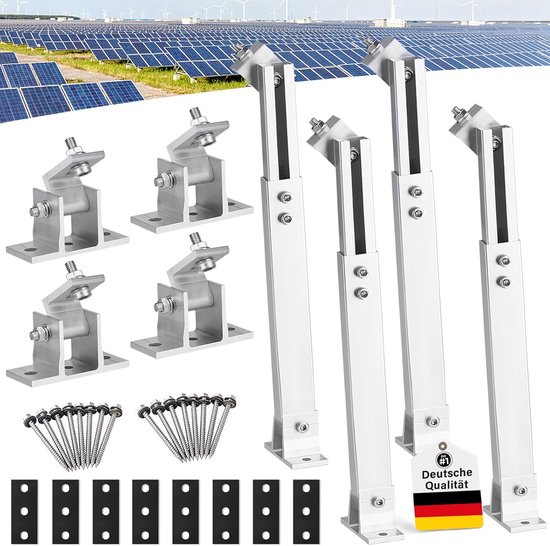 2 Stück Pv-solarmodulhalterungen, Flachdach 0–40°, Aluminium, 36–72 Cm, Geeignet Für Balkon, Wohnmobil, Boot Und Dach