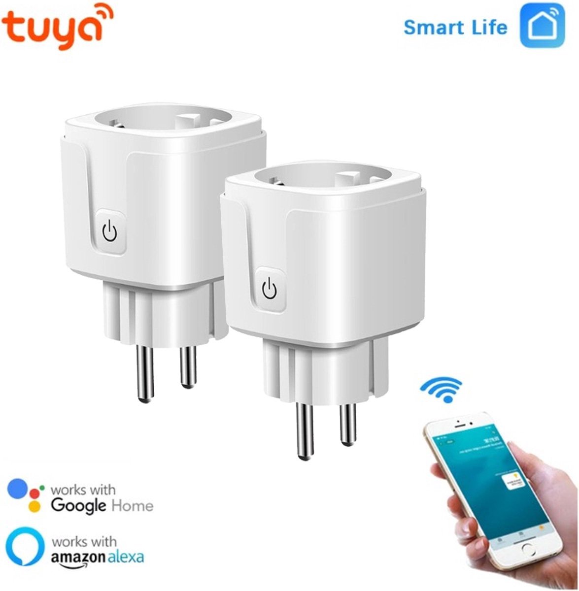 2x Smart-steckdose Mit Timer Und Energiesparfunktion – Kompatibel Mit Alexa Und Google Home – 16 A