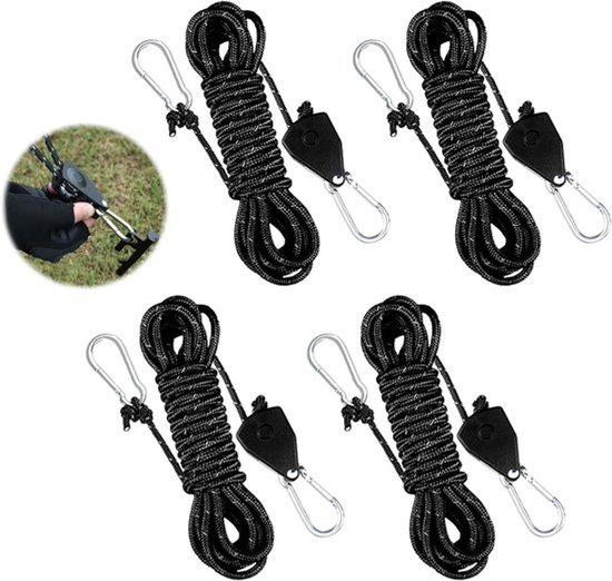 Kordelspanner – Reflektierender Kordelspanner – 4 Meter – Mehrfarbig
