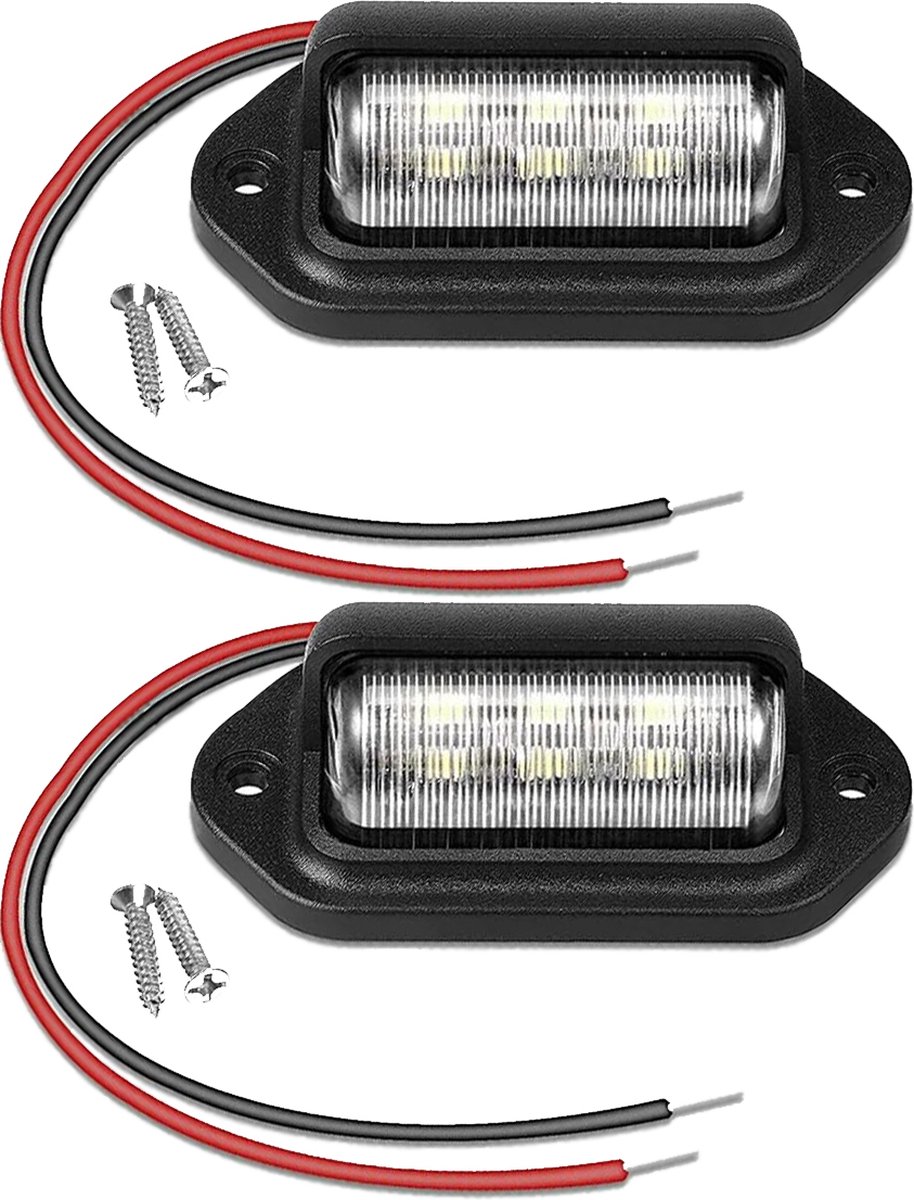 Led-kennzeichenbeleuchtung – 3 W, 500 Lm, 12–24 V – Schwarz – 2 Stück
