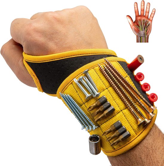 Magnetisches Armband Mit Superstarken Magneten Hält Schrauben，praktisches Gadget Als Geschenk Für Väter，elektriker Und Bauunternehmer. 10 X 38 Cm