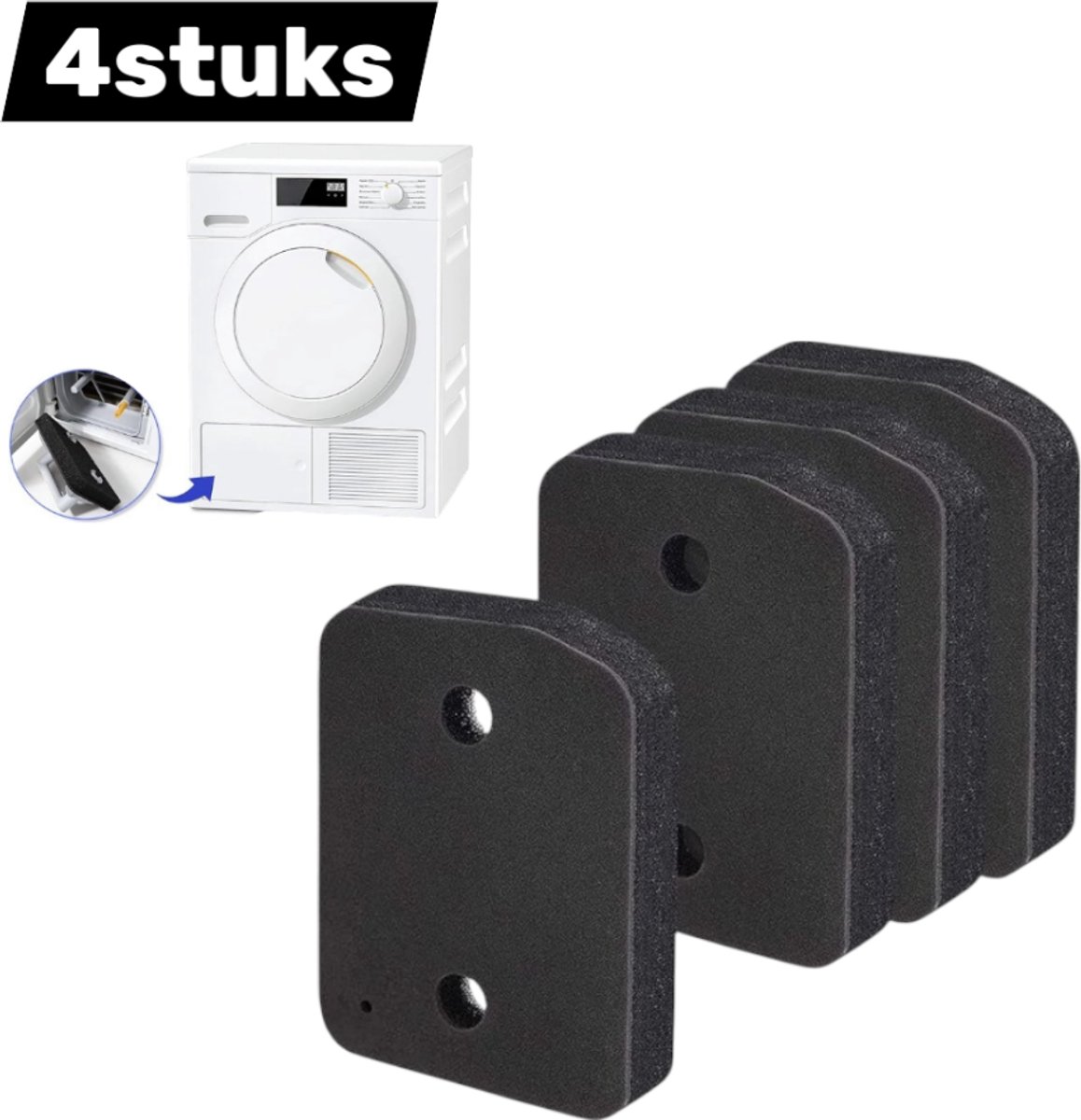 Stück – Trocknerfilter-schwammfilter – Für Miele 9164761 Wärmepumpentrockner – 207 X 157 X 30 Mm Trockner-flusenfilter-schwammfilter – Für Wäschetrockner – Basisfilter – Mattschwarz