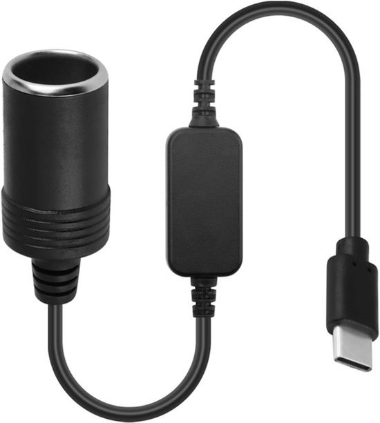 Zigarettenanzünder-adapter Fürs Auto，usb-c-auf-zigarettenanzünder-adapter，12 V，schwarz