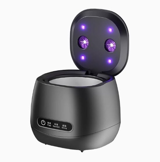 Ultraschall-reinigungsgerät Mit Uv-licht – 3 Reinigungsmodi, 185 Ml, Usb-aufladbar Für Mundschutz Und Schmuck – Schwarz
