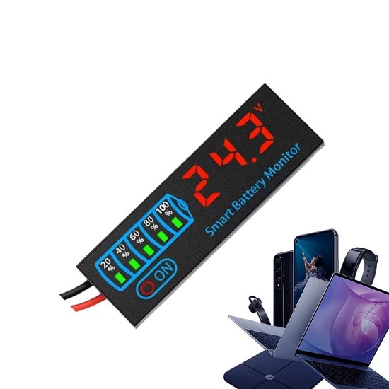 Led-spannungs- Und Leistungsmonitor，tragbares Led-display (7，40 V Dc)，ideal Für Energiesystemtests