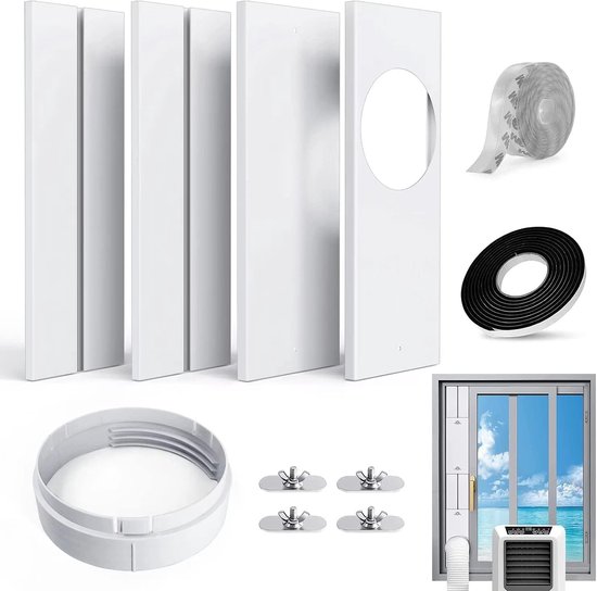Universelles Fensterset Für Tragbare Klimaanlagen, Abluftrohr Mit Kupplung, Pvc-dichtung Für Schiebefenster (für 15 Cm Schlauch)
