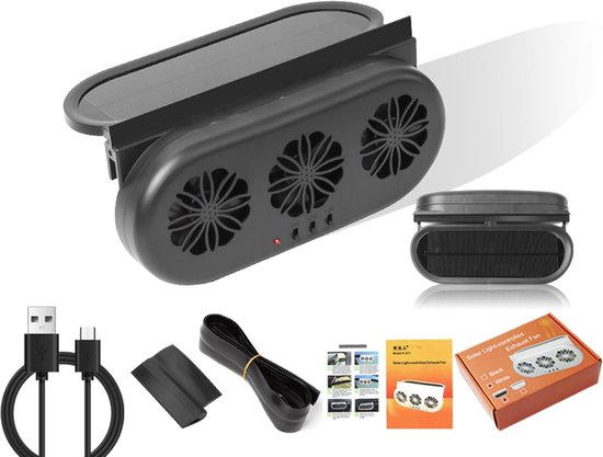 3er-pack Auto-solarventilatoren, Kühlventilatoren, Sicher, Solarenergie, Für Fenster