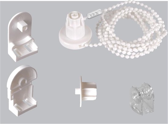 Montagesatz Für Rollos Mit 25-mm-rollenwelle – Pvc-träger – Kettenlänge 120 Cm – Weißes Rollo