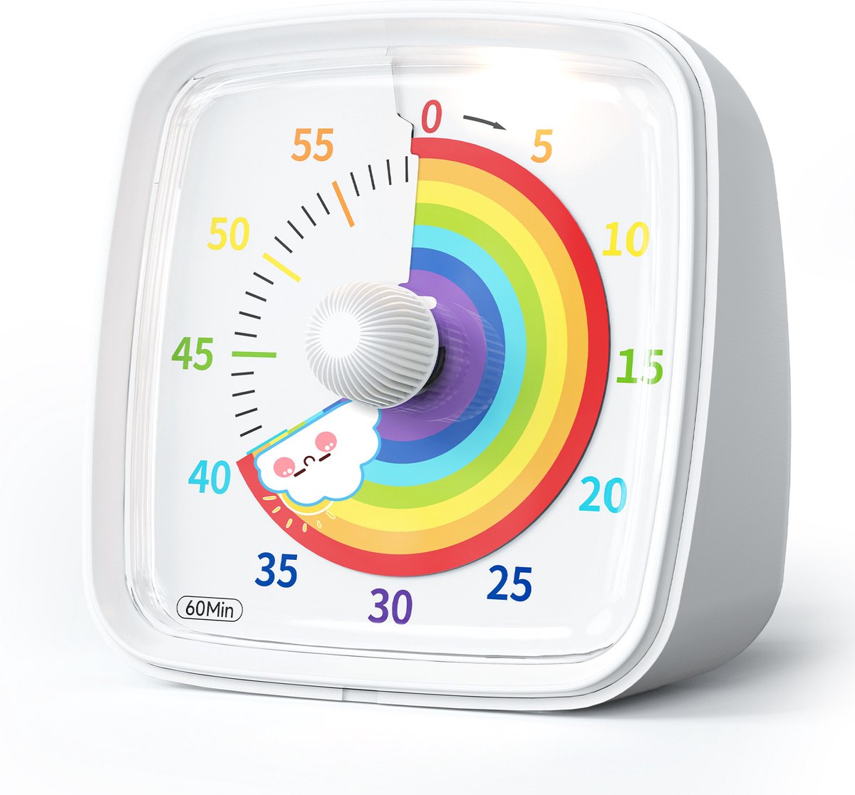 Zeitschaltuhr – Timer – Küchentimer – Wecker – Timer Mit Nachtlicht – 60-minuten-timer Mit Visueller Anzeige – Lerntimer – Weiß