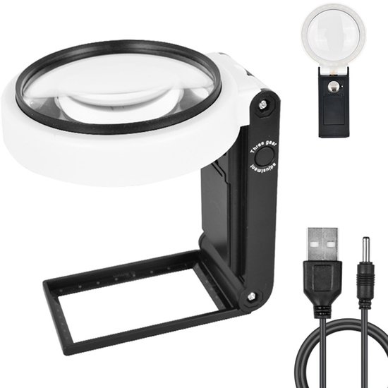 10- Bis 25-fache Vergrößerungslupe Mit Licht Und Halterung，tragbarer Led-lupenständer，schmuck Und Für Detailarbeiten