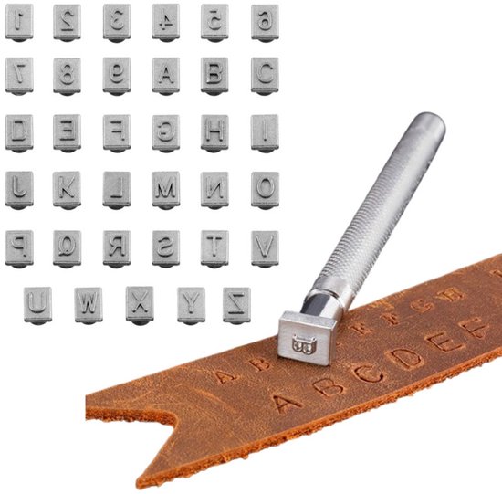 36-teiliges Set，buchstaben- Und Zahlenstempel Aus Leder，buchstabenstempel Aus Ton，zum Gravieren Von Leder，robust Und Langlebig