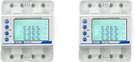 Intelligenter Kwh-zähler – Bidirektionaler Energiezähler – Messung Des Stromverbrauchs – Über-/unterspannungsschutz – 100 A – Weiß