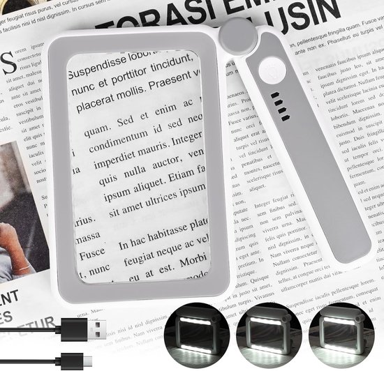 Vergrößerungslupe – Wiederaufladbar – 4-fache Vergrößerung – 10 Leds