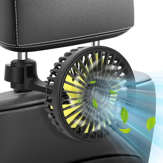 Autolüfter Für Die Rückbank, Leiser Lüfter Mit 3 Geschwindigkeitsstufen, Um 360° Drehbar, 5 V, Tragbarer Usb-lüfter Für Lkw