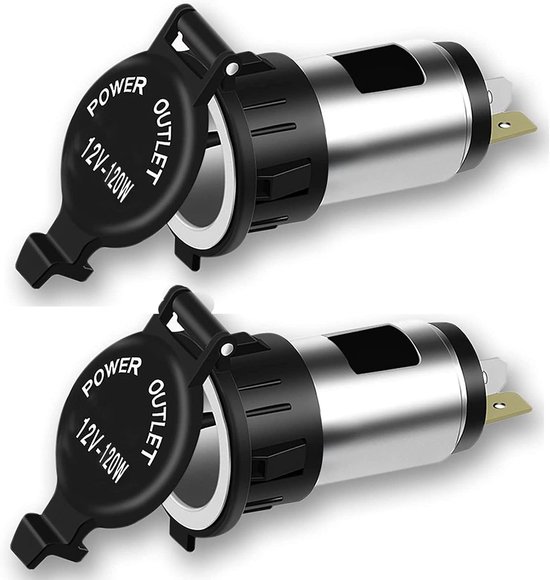 12v 120w Zigarettenanzünderbuchse, 2 Stück Kfz-zigarettenanzünderbuchsen-splitter-adapter, Wasserdichter Stecker Für Motorrad, Auto, Boot, Traktor (2)
