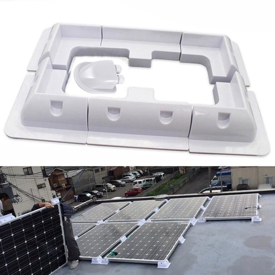 Solarmodulhalterungen, Abs-eckhalterung, Kein Bohren Erforderlich, Mit Doppelter Kabeldurchführung, Weiß (7-in-1)