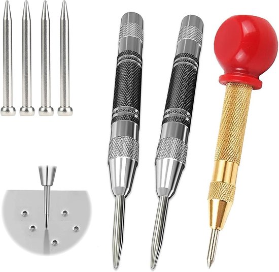 3-teiliger Automatischer Körner Für Metall，federbelastete Körner，federbelastete Körner Mit 4 Ersatzspitzen Für Holz，kunststoff，edelstahl Und Glas