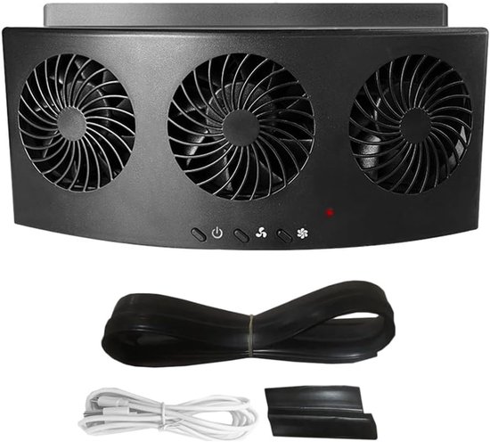 Auto-solarventilator, Sommerkühler, Mini-abluftventilator Mit 3 Luftauslässen, Schwarz