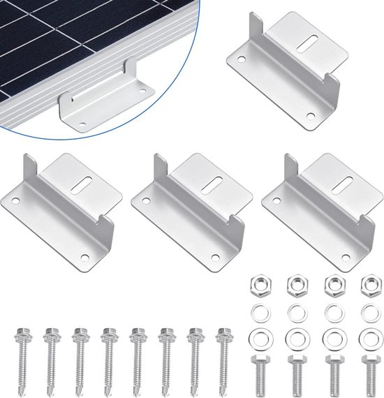 4 Stück Z-förmige Aluminium-solarpanelhalterungen, Mit Muttern Und Schrauben, Geeignet Für Wohnmobil, Boot Und Hütte